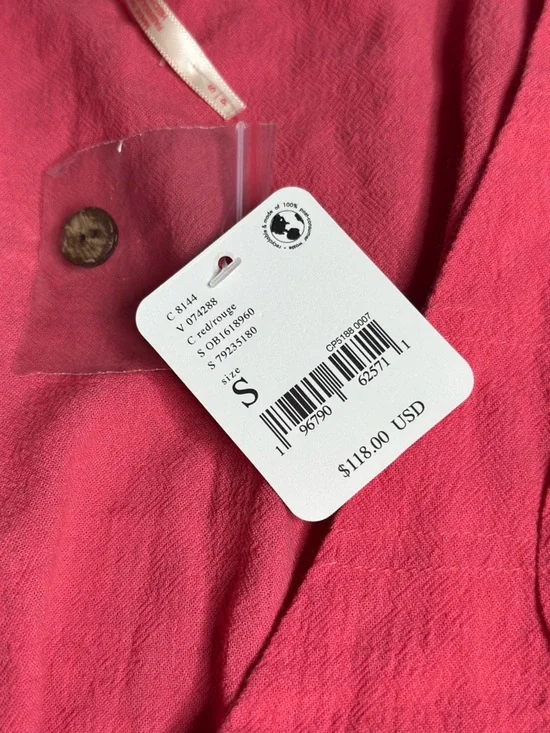 Free People Endless Summer On The Move Midi Dress small Wrap Pink Hibiscus coral - Picture 9 of 11